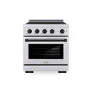 ZLINE Autograph Edition 30-Inch 4.2 Cu. Ft. Paramount Induction Range with 4 Element Cooktop and Electric Convection Oven in Satin Stainless Steel with Matte Black Accents (SINRSZ-30-MB)