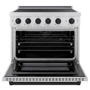 ZLINE Autograph Edition 36-Inch 5.2 Cu. Ft. Paramount Induction Range with 5 Element Cooktop and Electric Convection Oven in Satin Stainless Steel with Matte Black Accents (SINRSZ-36-MB)