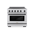 ZLINE Autograph Edition 36-Inch 5.2 Cu. Ft. Paramount Induction Range with 5 Element Cooktop and Electric Convection Oven in Satin Stainless Steel with Matte Black Accents (SINRSZ-36-MB)
