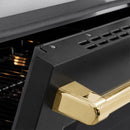 ZLINE Autograph Edition 36-Inch 5.2 Cu. Ft. Paramount Induction Range with 5 Element Cooktop and Electric Convection Oven in Satin Stainless Steel with Black Matte Door and Polished Gold Accents (SINRSZ-BLM36-G)