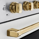 ZLINE Autograph Edition 24-Inch 3.2 cu. ft. Paramount Induction Range with 3 Element Cooktop and Electric Convection Oven in Satin Stainless Steel with White Matte Door and Polished Gold Accents (SINRSZ-WM-24-G)