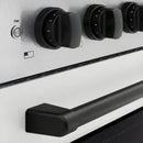 ZLINE Autograph Edition 30-Inch 4.2 cu. ft. Paramount Induction Range with 4 Element Cooktop and Electric Convection Oven in Satin Stainless Steel with White Matte Door and Matte Black Accents (SINRSZ-WM-30-MB)