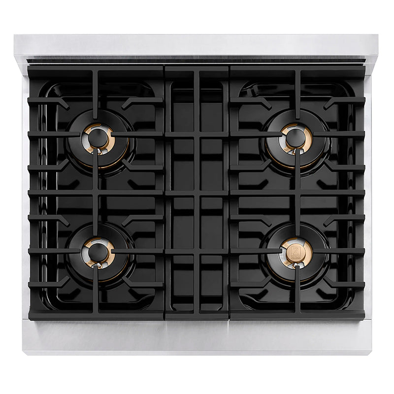 ZLINE 30-Inch Paramount Gas Rangetop with 4 Burner DuoPro™ Cooktop in Satin Stainless Steel (PSRTS-30)