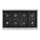 ZLINE Autograph Edition 48-Inch Paramount Gas Rangetop with 8 Burner DuoPro™ Cooktop in Satin Stainless Steel and Matte Black Accents (PSRTSZ-48-MB)