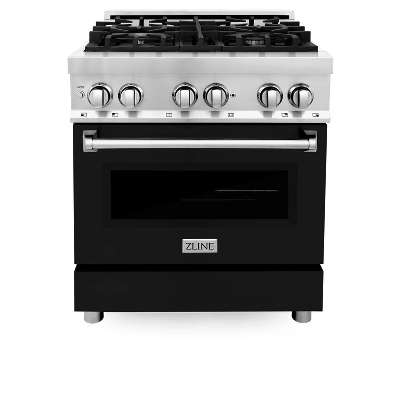 ZLINE 30-Inch Professional Dual Fuel Range with Black Matte Door (RA-BLM-30)