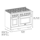 ZLINE 48-Inch Paramount Gas Range with 8 Gas Burners and 6.7 cu. ft. Gas Double Oven in Stainless Steel with Black Matte Doors (SGR-BLM-48)