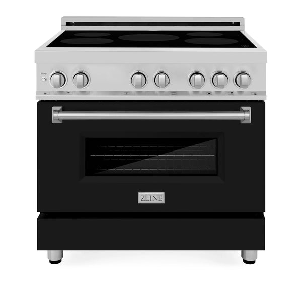 ZLINE 36-Inch Induction Range with a 4 Element Stove and 4.6 cu. ft. Electric Oven in Black Matte (RAIND-BLM-36)