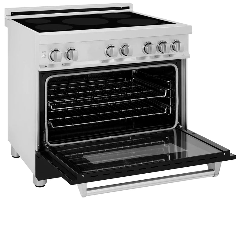 ZLINE 36-Inch Induction Range with a 4 Element Stove and 4.6 cu. ft. Electric Oven in Black Matte (RAIND-BLM-36)