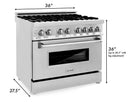 ZLINE 36-inch Legacy Series Dual Fuel Range with 6 Gas Burners, Griddle and 4.6 Cu. Ft. Electric Oven in Stainless Steel (RA-GR-36)