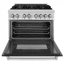 ZLINE 2-Piece Appliance Package - 36-inch Dual Fuel Range with Black Matte Door and Convertible Vent Range Hood in Stainless Steel (2KP-RABLMRH36)