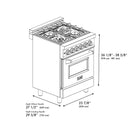 ZLINE 24-inch Legacy Series Dual Fuel Range in Fingerprint Resistant Satin Stainless Steel (RAS-SN-24)