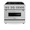 ZLINE 36-inch Legacy Series Dual Fuel Range with Gas Burners and Electric Oven in Stainless Steel (RA36)