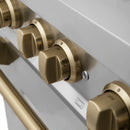 ZLINE Legacy Series Autograph Edition 36-inch Dual Fuel Range with Gas Stove and 4.6 Cu. Ft. Electric Oven in Stainless Steel with Champagne Bronze Accents (RAZ-36-CB)