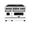 ZLINE Legacy Series Autograph Edition 48-inch Dual Fuel Range with Gas Stove and 6.0 Cu. Ft. Electric Oven in Stainless Steel with White Matte Door and Matte Black Accents (RAZ-WM-48-MB)
