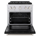 ZLINE 30-Inch 4.2 cu. ft. Paramount Dual Fuel Range with 4 Burner DuoPro™ Cooktop and Electric Convection Oven with Black Matte Door (PSDR-BLM-30)