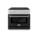 ZLINE 36-Inch 5.2 cu. ft. Paramount Dual Fuel Range with 6 Burner DuoPro™ Cooktop and Electric Convection Oven with Black Matte Door (PSDR-BLM-36)