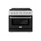 ZLINE 36-Inch 5.2 cu. ft. Paramount Dual Fuel Range with 6 Burner DuoPro™ Cooktop and Electric Convection Oven with Black Matte Door (PSDR-BLM-36)