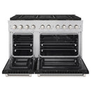 ZLINE 48-Inch 6.7 cu. ft. Paramount Dual Fuel Range with 8 Burner DuoPro™ Cooktop and Dual Ovens with Black Matte Doors (PSDR-BLM-48)