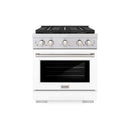 ZLINE 30-Inch 4.2 cu. ft. Paramount Dual Fuel Range with 4 Burner DuoPro™ Cooktop and Electric Convection Oven with White Matte Door (PSDR-WM-30)