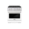 ZLINE 30-Inch 4.2 cu. ft. Paramount Dual Fuel Range with 4 Burner DuoPro™ Cooktop and Electric Convection Oven with White Matte Door (PSDR-WM-30)
