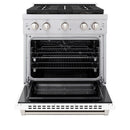 ZLINE 30-Inch 4.2 cu. ft. Paramount Dual Fuel Range with 4 Burner DuoPro™ Cooktop and Electric Convection Oven with White Matte Door (PSDR-WM-30)