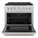 ZLINE 36-Inch 5.2 cu. ft. Paramount Dual Fuel Range with 6 Burner DuoPro™ Cooktop and Electric Convection Oven with White Matte Door (PSDR-WM-36)