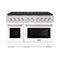 ZLINE 48-Inch 6.7 cu. ft. Paramount Dual Fuel Range with 8 Burner DuoPro™ Cooktop and Dual Ovens with White Matte Doors (PSDR-WM-48)