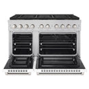 ZLINE 48-Inch 6.7 cu. ft. Paramount Dual Fuel Range with 8 Burner DuoPro™ Cooktop and Dual Ovens with White Matte Doors (PSDR-WM-48)