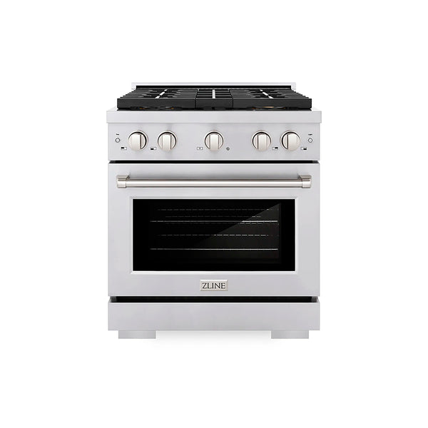 ZLINE 30-Inch 4.2 cu. ft. Paramount Dual Fuel Range with 4 Burner DuoPro™ Cooktop and Electric Convection Oven in Stainless Steel (PSDR30)
