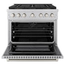 ZLINE 36-Inch 5.2 cu. ft. Paramount Dual Fuel Range with 6 Burner DuoPro™ Cooktop and Electric Convection Oven in Stainless Steel (PSDR36)