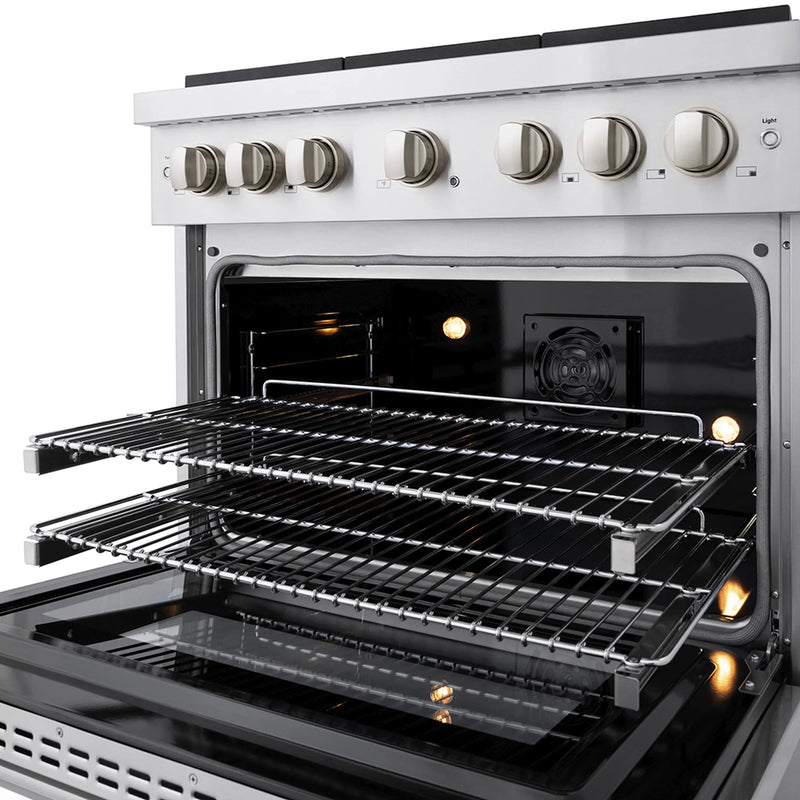ZLINE 36-Inch 5.2 cu. ft. Paramount Dual Fuel Range with 6 Burner DuoPro™ Cooktop and Electric Convection Oven in Stainless Steel (PSDR36)