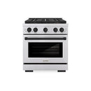 ZLINE Autograph Edition 30-Inch 4.2 cu. ft. Paramount Dual Fuel Range with 4 Burner DuoPro™ Cooktop and Electric Convection Oven in Stainless Steel with Matte Black Accents (PSDRZ-30-MB)