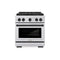 ZLINE Autograph Edition 30-Inch 4.2 cu. ft. Paramount Dual Fuel Range with 4 Burner DuoPro™ Cooktop and Electric Convection Oven in Stainless Steel with Matte Black Accents (PSDRZ-30-MB)
