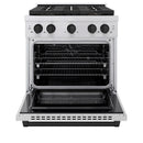 ZLINE Autograph Edition 30-Inch 4.2 cu. ft. Paramount Dual Fuel Range with 4 Burner DuoPro™ Cooktop and Electric Convection Oven in Stainless Steel with Matte Black Accents (PSDRZ-30-MB)