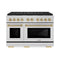 ZLINE Autograph Edition 48-Inch 6.7 cu. ft. Paramount Dual Fuel Range with 8 Burner DuoPro™ Cooktop and Dual Ovens in Stainless Steel and Champagne Bronze Accents (PSDRZ-48-CB)