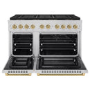 ZLINE Autograph Edition 48-Inch 6.7 cu. ft. Paramount Dual Fuel Range with 8 Burner DuoPro™ Cooktop and Dual Ovens in Stainless Steel and Champagne Bronze Accents (PSDRZ-48-CB)