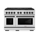 ZLINE Autograph Edition 48-Inch 6.7 cu. ft. Paramount Dual Fuel Range with 8 Burner DuoPro™ Cooktop and Dual Ovens in Stainless Steel and Matte Black Accents (PSDRZ-48-MB)