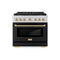 ZLINE Autograph Edition 36-Inch 5.2 cu. ft. Paramount Dual Fuel Range with 6 Burner DuoPro™ Cooktop and Electric Convection Oven with Black Matte Door and Champagne Bronze Accents (PSDRZ-BLM-36-CB)