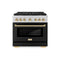 ZLINE Autograph Edition 36-Inch 5.2 cu. ft. Paramount Dual Fuel Range with 6 Burner DuoPro™ Cooktop and Electric Convection Oven with Black Matte Door and Polished Gold Accents (PSDRZ-BLM-36-G)