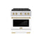 ZLINE Autograph Edition 30-Inch 4.2 cu. ft. Paramount Dual Fuel Range with 4 Burner DuoPro™ Cooktop and Electric Convection Oven in Stainless Steel with White Matte Door and Champagne Bronze Accents (PSDRZ-WM-30-CB)