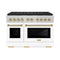 ZLINE Autograph Edition 48-Inch 6.7 cu. ft. Paramount Dual Fuel Range with 8 Burner DuoPro™ Cooktop and Dual Ovens with White Matte Doors and Polished Gold Accents (PSDRZ-WM-48-G)