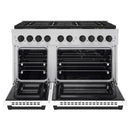ZLINE Autograph Edition 48-Inch 6.7 cu. ft. Paramount Dual Fuel Range with 8 Burner DuoPro™ Cooktop and Dual Ovens with White Matte Doors and Matte Black Accents (PSDRZ-WM-48-MB)