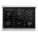 ZLINE Autograph 36-Inch Paramount Dual Fuel Range in Stainless Steel with Bronze Helix Handle (SDRZ-36-KCB)