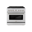 ZLINE Autograph 36-Inch Paramount Dual Fuel Range in Stainless Steel with Nickel Helix Handle (SDRZ-36-KPN)