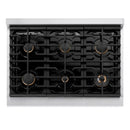 ZLINE Autograph 36-Inch Paramount Dual Fuel Range in Stainless Steel with Nickel Helix Handle (SDRZ-36-KPN)