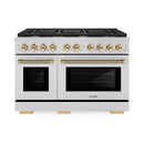 ZLINE Autograph 48-Inch Paramount Dual Fuel Range in Stainless Steel with Gold Helix Handles (SDRZ-48-KG)