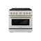 ZLINE Autograph 36-Inch Paramount DuoPro Dual Fuel Range in Stainless Steel with Bronze Helix Handle (PSDRZ-36-KCB)