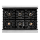 ZLINE Autograph 36-Inch Paramount DuoPro Dual Fuel Range in Stainless Steel with Bronze Helix Handle (PSDRZ-36-KCB)
