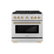 ZLINE Autograph 36-Inch Paramount DuoPro Dual Fuel Range in Stainless Steel with Gold Helix Handle (PSDRZ-36-KG)