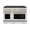 ZLINE Autograph 48-Inch Paramount DuoPro Dual Fuel Range in Stainless Steel with Bronze Helix Handles (PSDRZ-48-KCB)